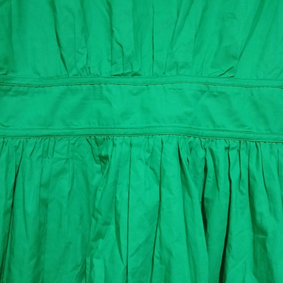 J. Crew Vibrant Kelly Green Long Sleeve Poplin Dress - Picture 15 of 16